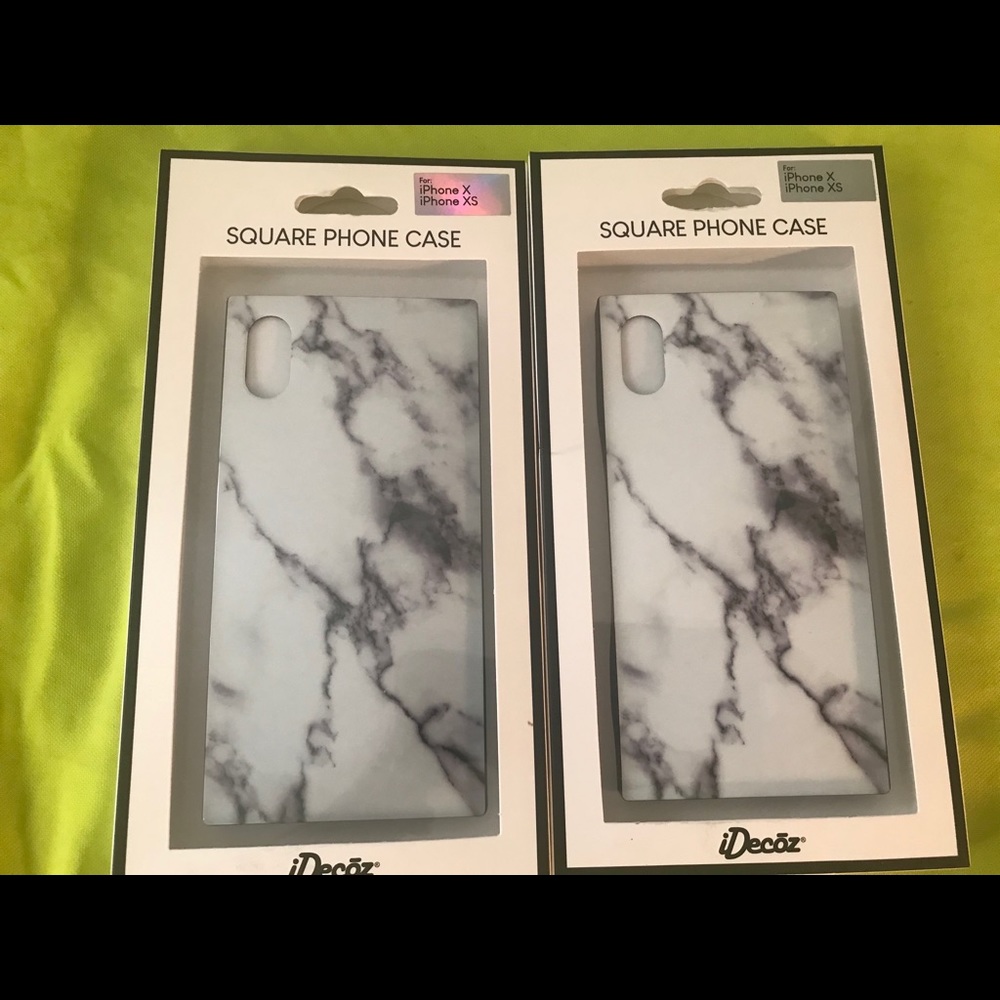 iDecoz Square Phone Case Faux Marble Silicon NIB
